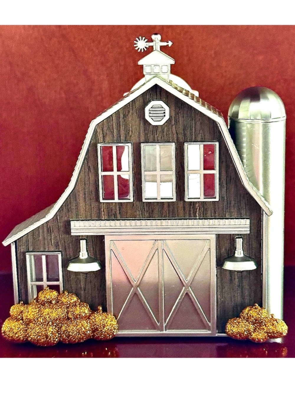 💡BATH & BODY WORKS💡Wallflower CHROME Barn Glitter PUMPKINS FRAGRANCE NIGHTLIGHT